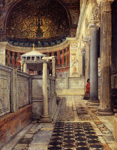 Interieur van de Kerk van San Clemente, Rome door Lawrence Alma Tadema